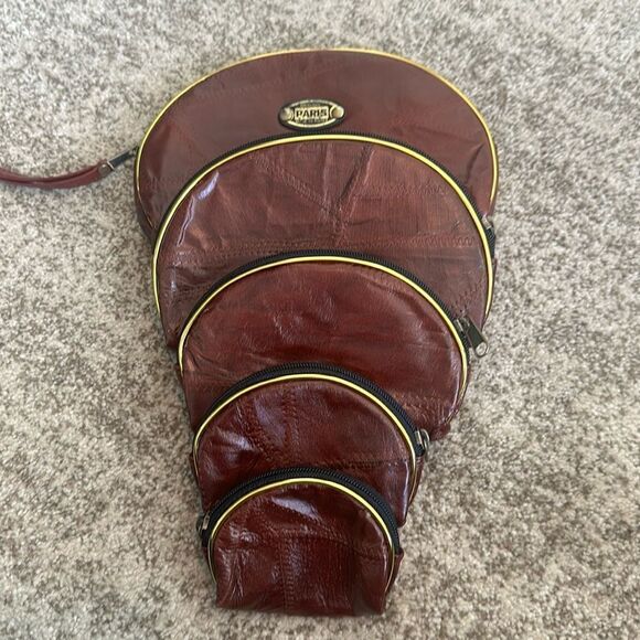 Paris Original Vintage Leather 5 Assorted Pouches Bundle - Picture 1 of 6